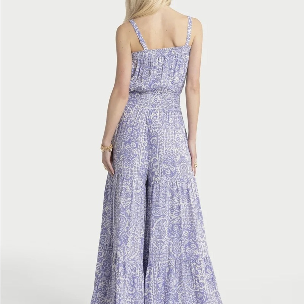 Jessica Simpson Blue and White Floral Wide Leg Jumpsuit (flawed…see description) - Picture 9 of 10